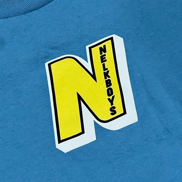 Men’s Medium Full Send NELK BOYS Light Blue Logo Short Sleeve T-Shirt - Picture 3 of 7